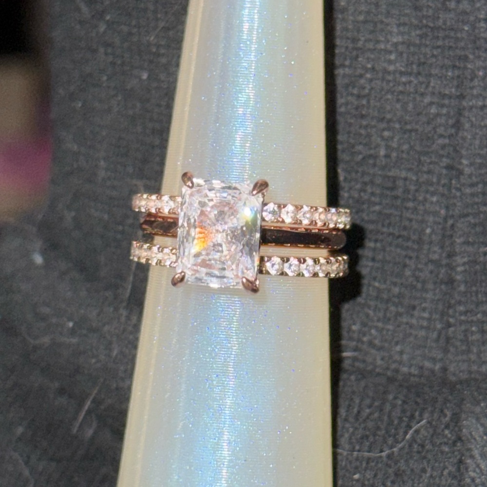 Modern Gents The Camille Rose Gold Women's Rings & 2 eternity bands, all size 6